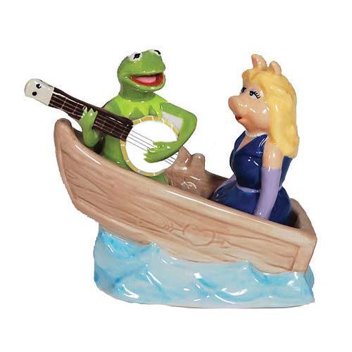 Muppets Kermit and Miss Piggy in Boat Salt and Pepper Shakers